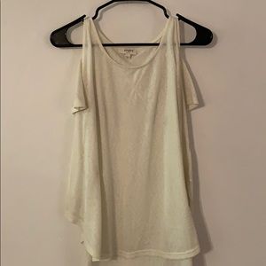 White open shoulder top